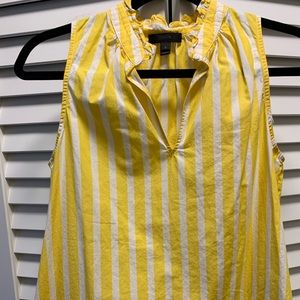 J. Crew yellow and white stripped top